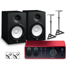 Focusrite Scarlett 4i4 Gen 4 - Yamaha HS Studio Monitors/Stands/Cables HS8