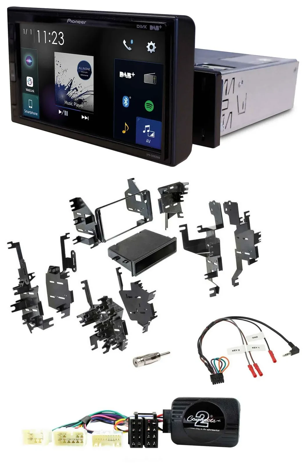 Pioneer DAB Lenkrad Bluetooth USB Autoradio für Toyota Yaris 2007-2012