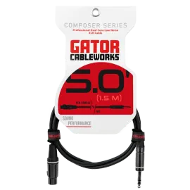 Коммутационный кабель Gator GCWC-XLR-05FTRS Composer Series Balanced Black 1.5 м