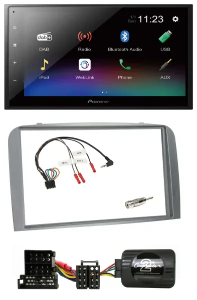 Pioneer USB Bluetooth DAB 2DIN Lenkrad Autoradio für Alfa Romeo 147 GT 04-10 sil
