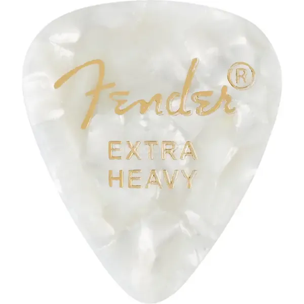 Медиаторы FENDER 351 Shape Premium Picks Extra Heavy White Moto 12 Count, 12 штук, 1.2 мм