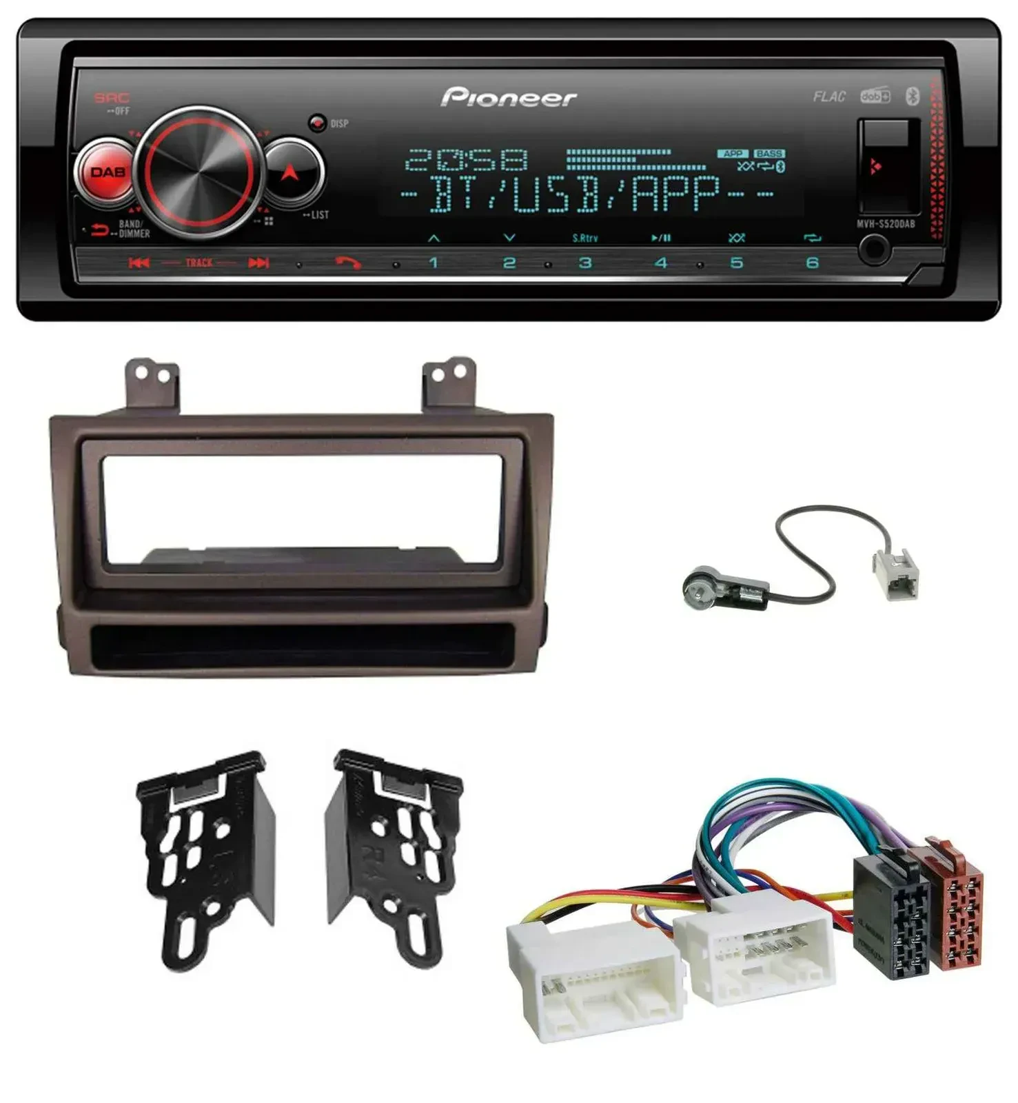 Автомагнитола для Hyundai Sonata (с 2009) Pioneer Bluetooth, USB, MP3, DAB, темно-коричневый металлик