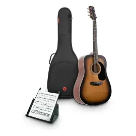 Mitchell Launch D100 Dreadnought Acoustic Guitar wMusic StandGig Bag Sunburst
