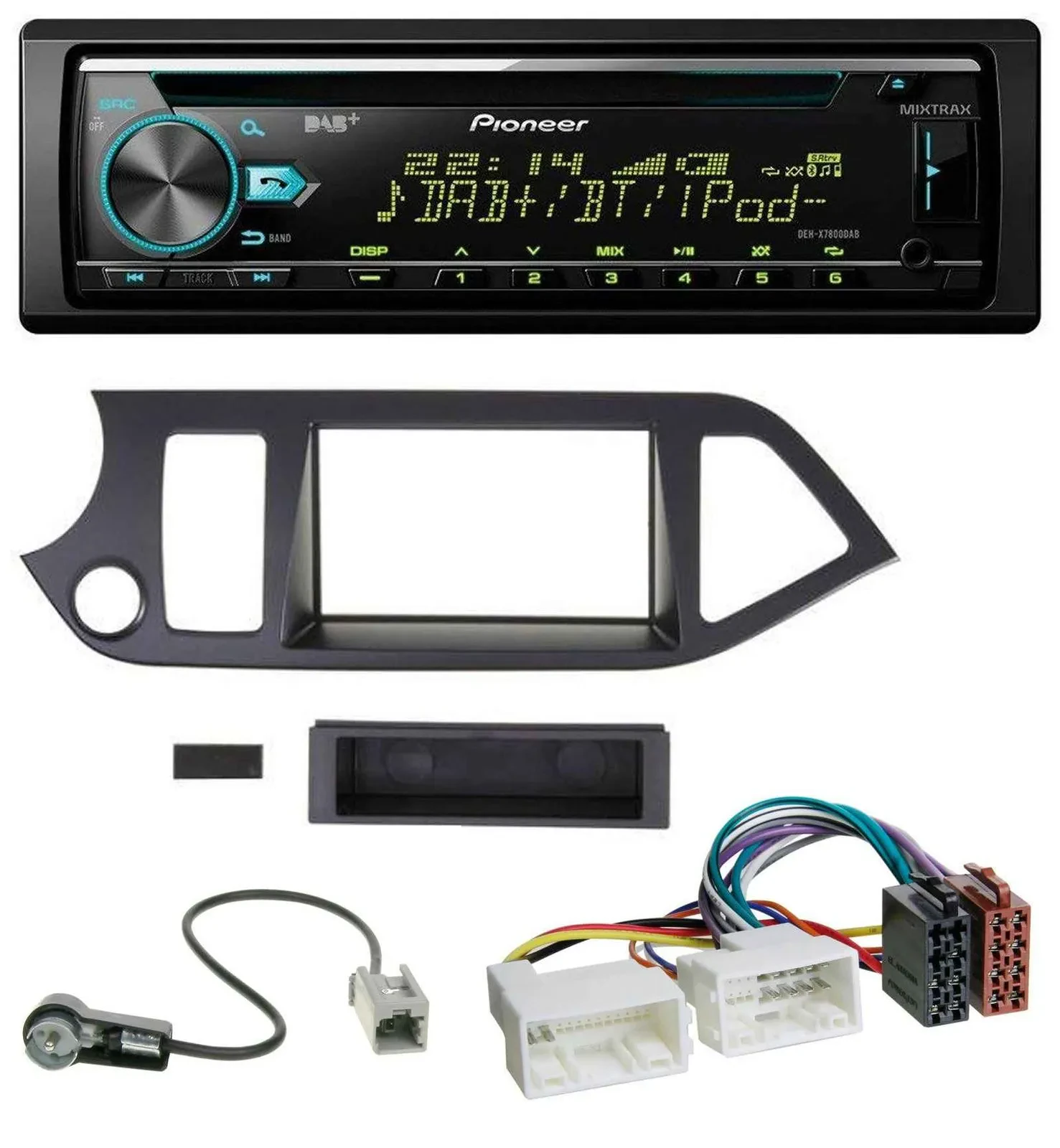 Pioneer DAB MP3 CD USB Bluetooth Autoradio für Kia Picanto ab 2011 Start-Stop