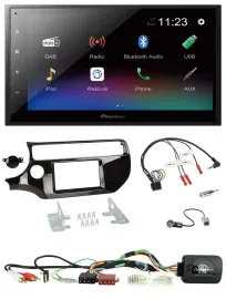 Pioneer USB Bluetooth DAB 2DIN Lenkrad Autoradio für Kia Rio UB ab 2015 piano sc
