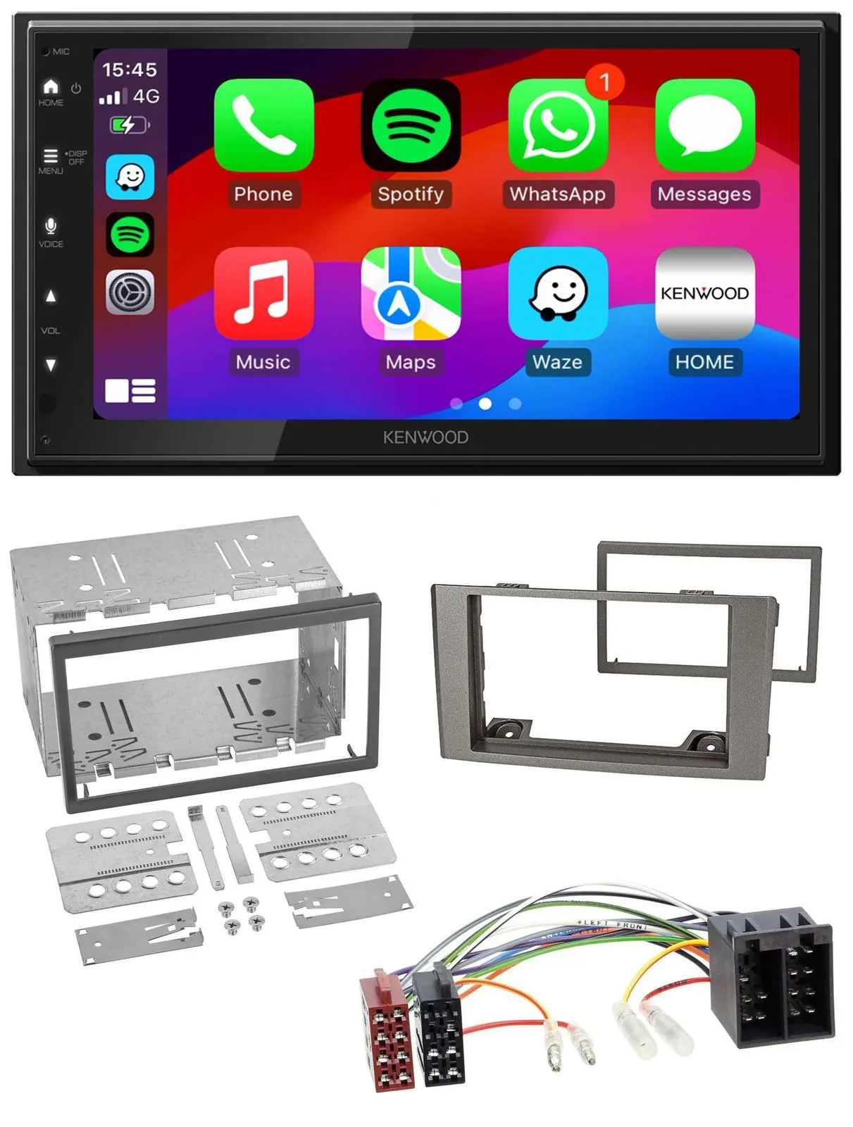 Kenwood MP3 USB DAB 2DIN Bluetooth Autoradio für Iveco Daily 2006-2014 silber