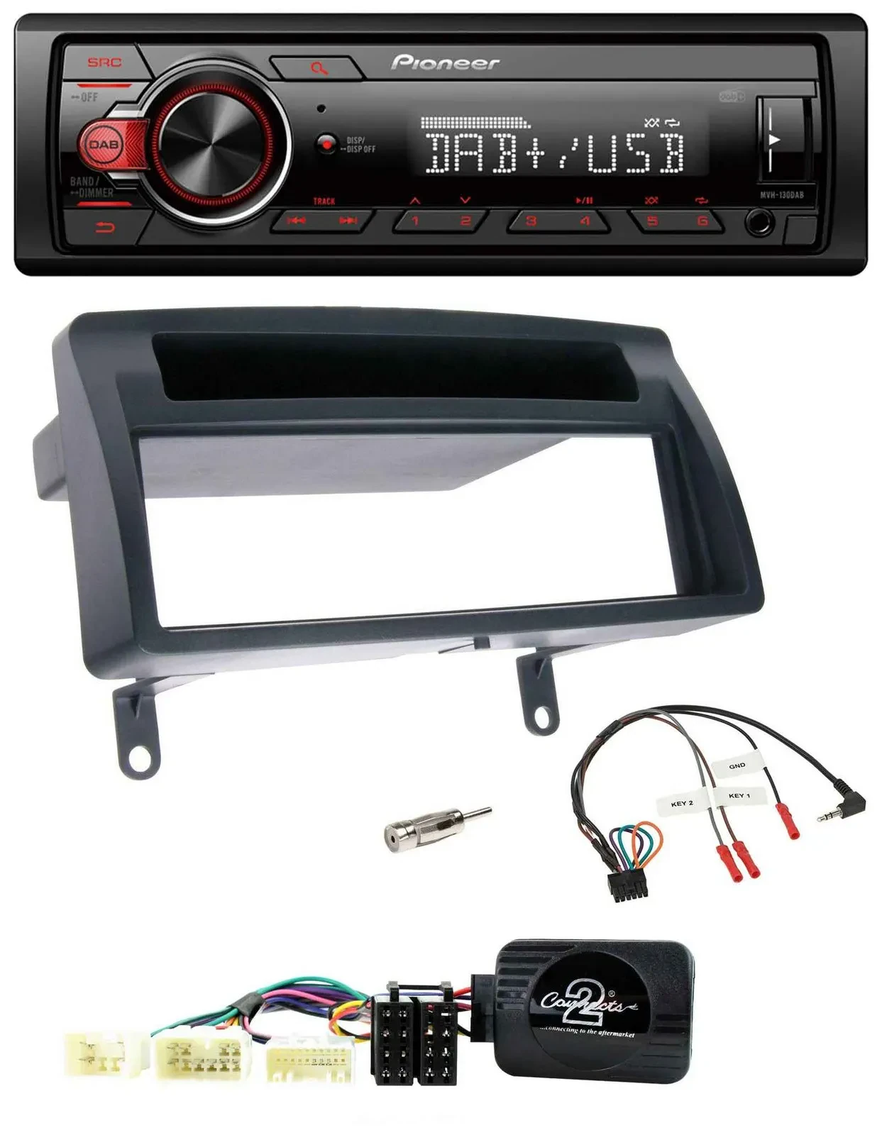 Pioneer MP3 1DIN DAB USB Lenkrad Autoradio für Toyota Corolla E12 2001-2007 dunk