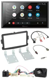 Автомагнитола для Dacia Sandero Pioneer 2DIN, DAB, Bluetooth, USB, поддержка управления на руле, черная