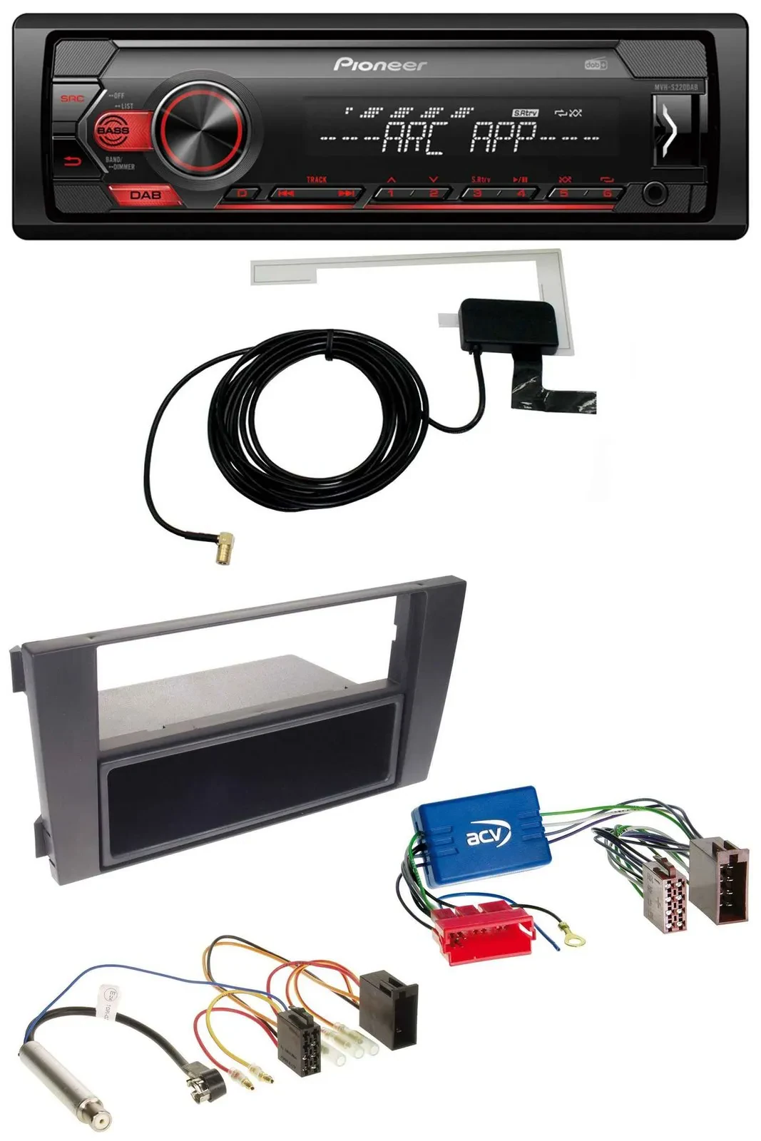 Автомагнитола для Audi A6 C5 (2001–2005, активная система Symphony) Pioneer 1 DIN, USB, DAB, MP3, AUX