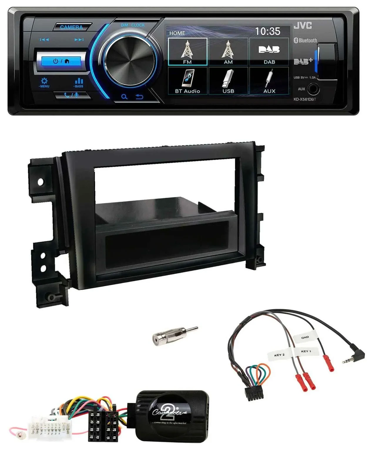 JVC Bluetooth Lenkrad USB DAB Autoradio für Suzuki Grand Vitara 2005-2011