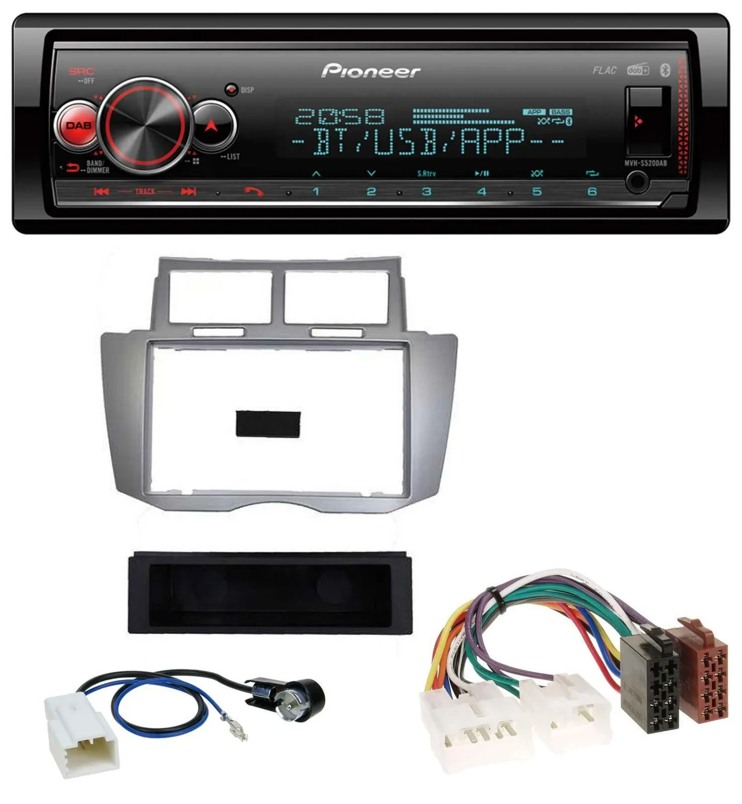 Pioneer Bluetooth USB MP3 DAB Autoradio für Toyota Yaris (2007-2011)