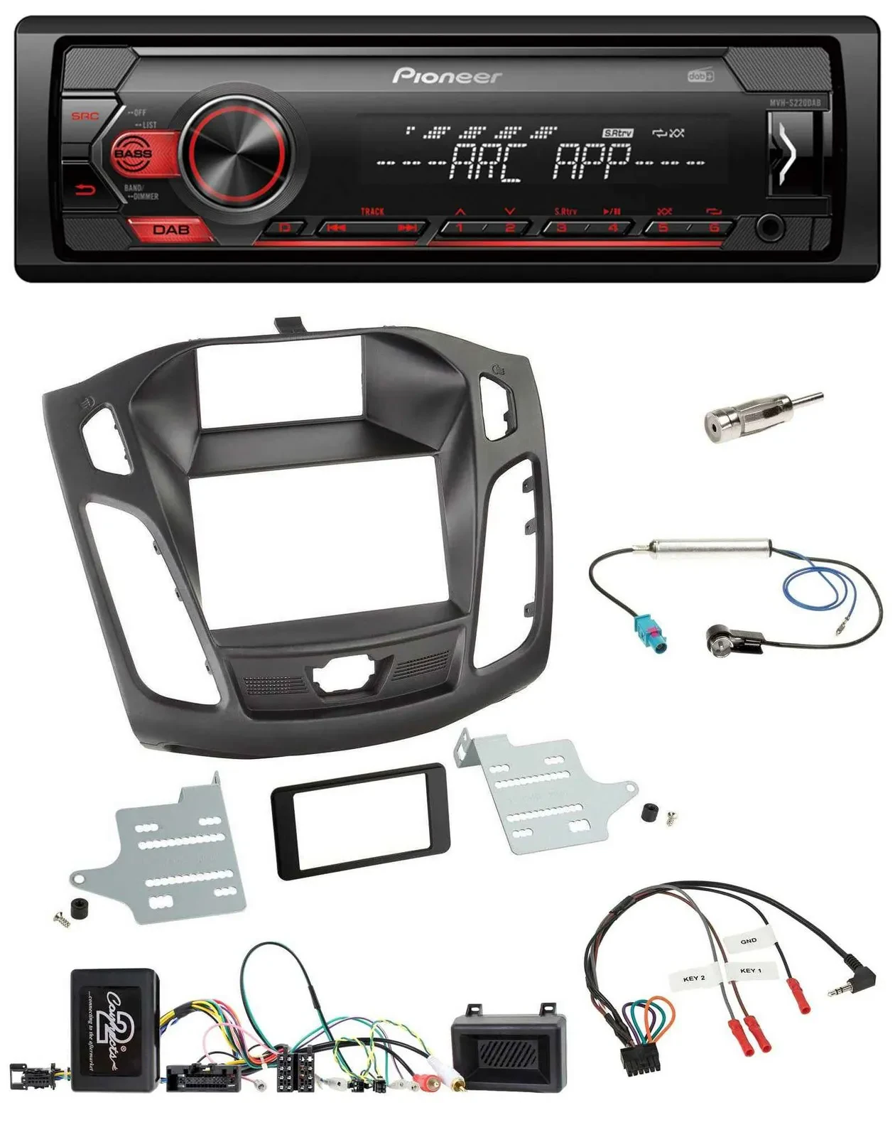 Pioneer DAB 1DIN MP3 Lenkrad USB Autoradio für Ford Focus DYB 2011-2014