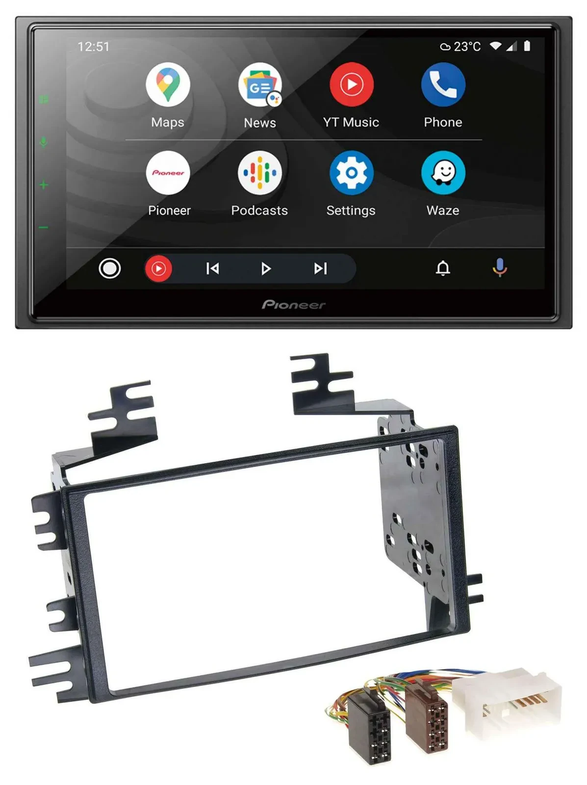 Автомагнитола Pioneer 2DIN, USB, Bluetooth, DAB, MP3 для Kia Rio/Rio5/Sportage и Hyundai