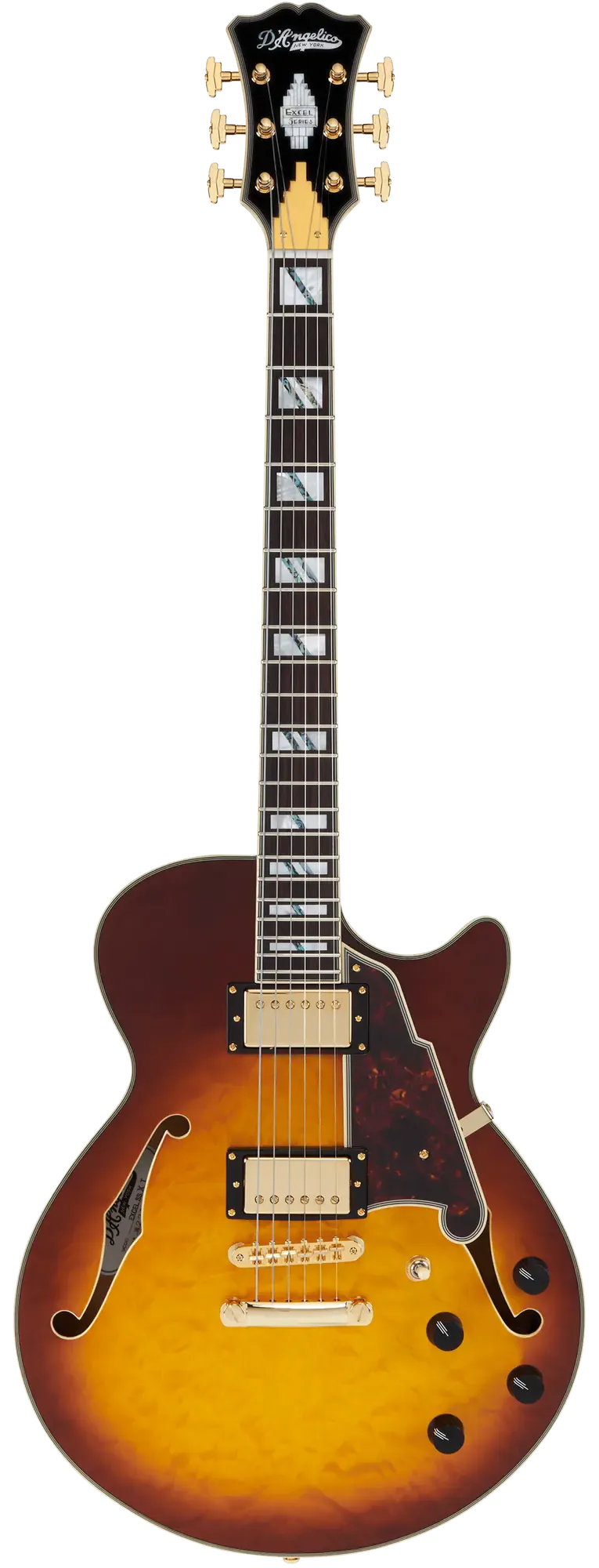 Электрогитара полуакустическая D'Angelico Excel SS XT Iced Tea Burst Quilt