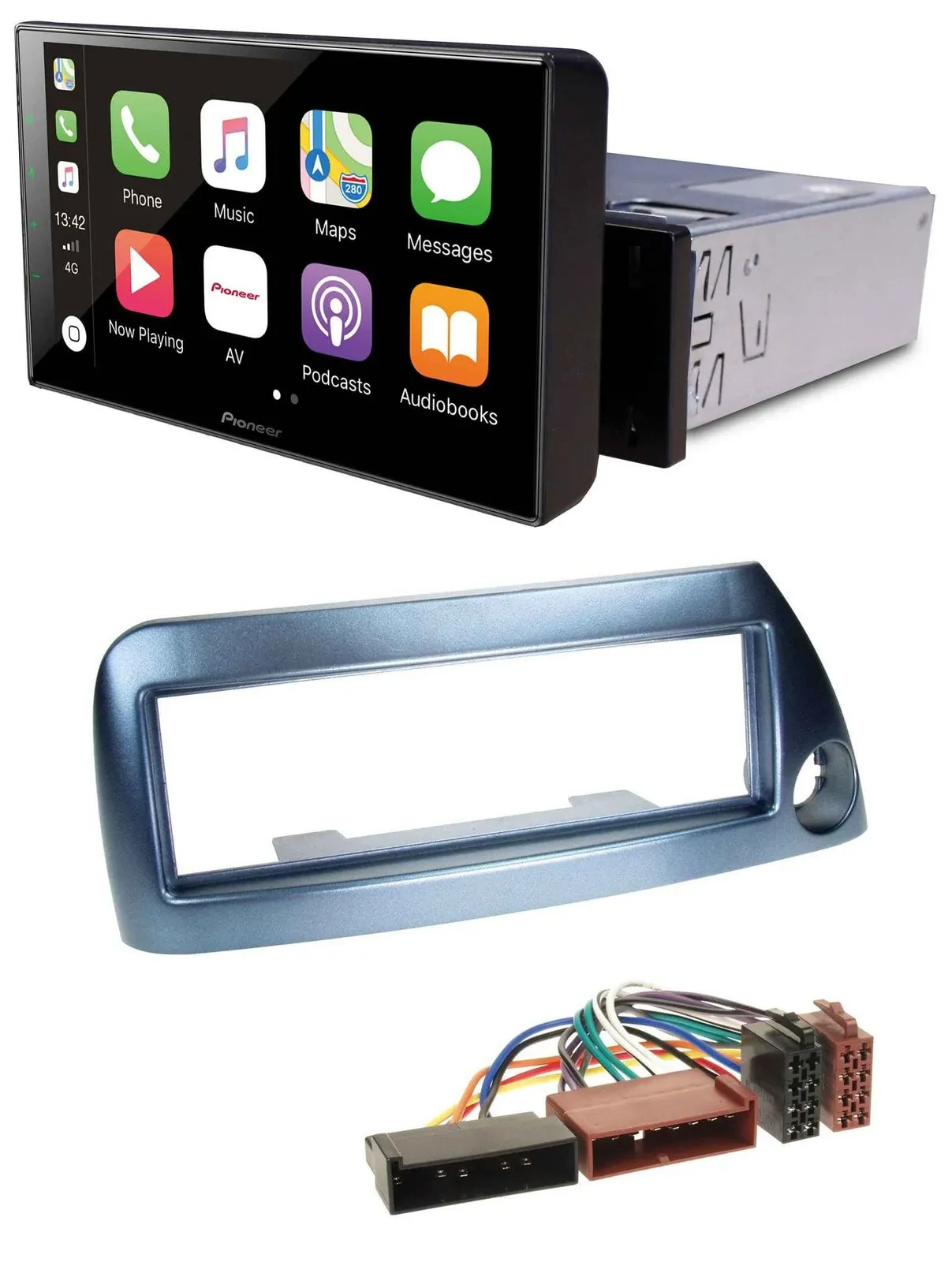 Pioneer Bluetooth MP3 DAB USB Autoradio für Ford Ka bis 2008 blau-metallic