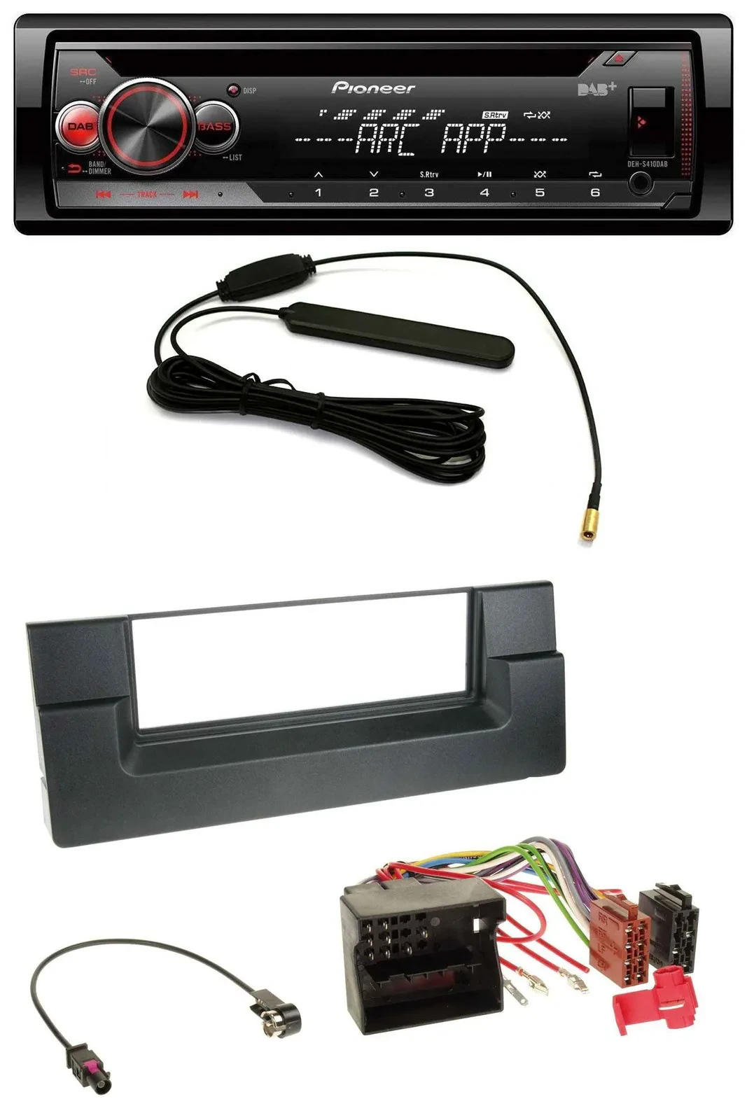 Pioneer CD USB AUX DAB MP3 Autoradio für BMW 5er (E39) X5 (E53) Quadlock