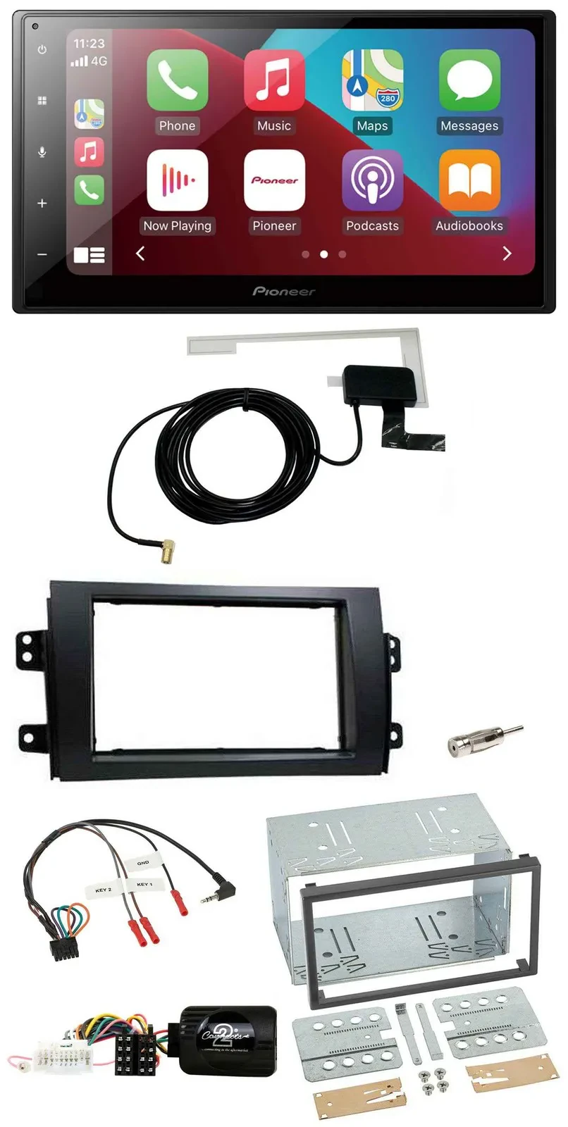 Pioneer USB Bluetooth DAB Lenkrad 2DIN Autoradio für Fiat Sedici Suzuki SX4