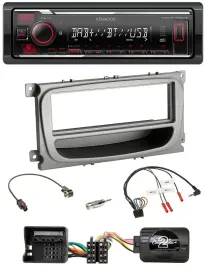 Автомагнитола Kenwood Bluetooth USB DAB для Ford Mondeo/S-Max (с 2007), серебристая