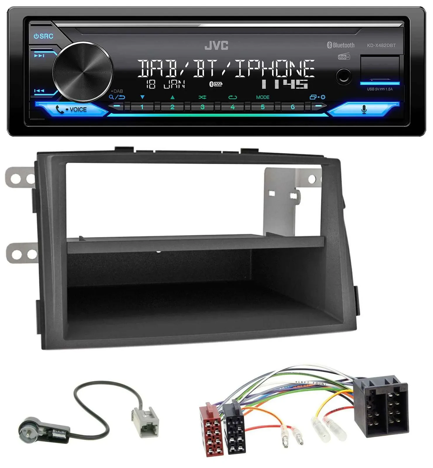 JVC Bluetooth DAB USB MP3 Autoradio für Kia Sorento II (XM, 2009-2012)