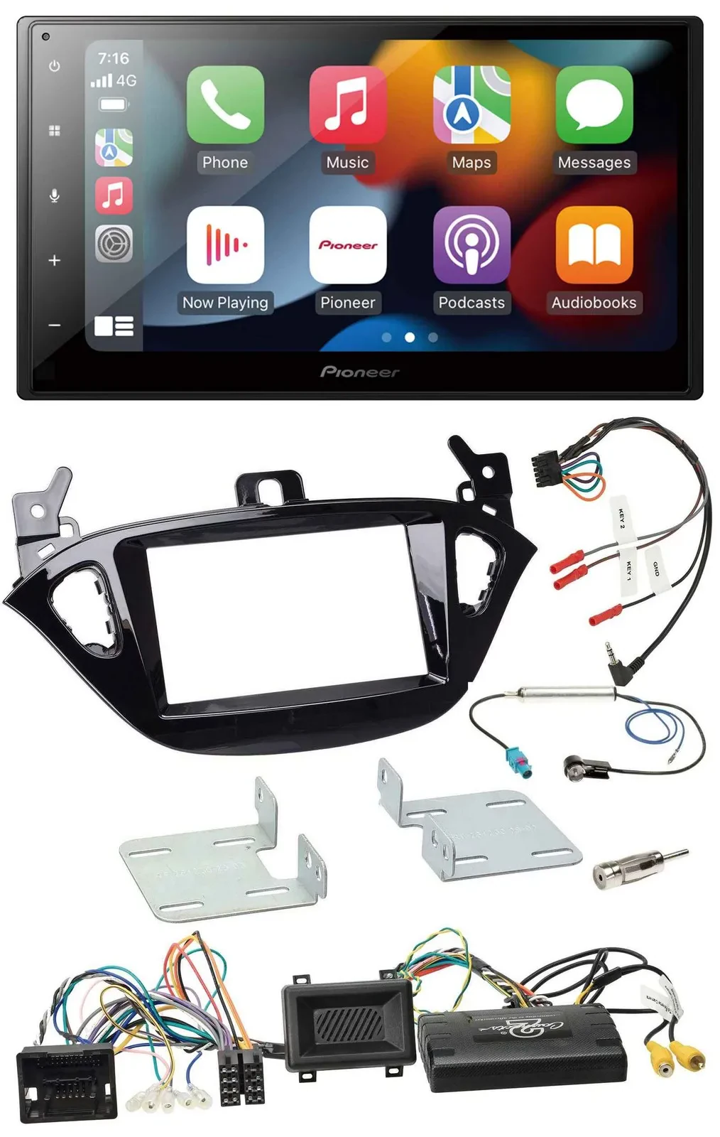 Pioneer DAB Bluetooth 2DIN USB Lenkrad Autoradio für Opel Adam Corsa E ab 2013 P