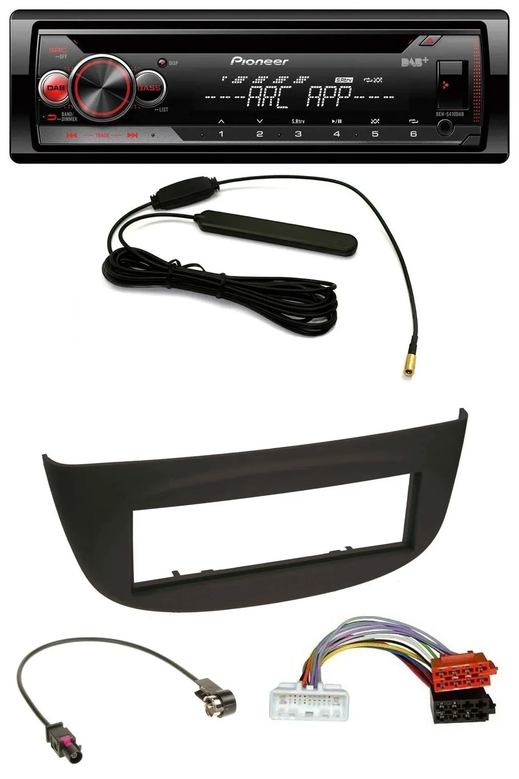 Pioneer CD USB AUX DAB MP3 Autoradio für Renault Twingo ab 2015 schwarz