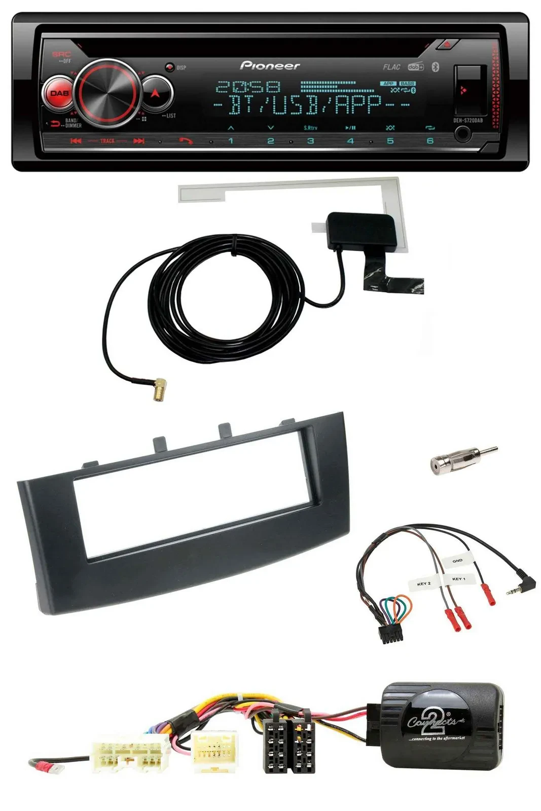 Pioneer DAB CD Lenkrad USB Bluetooth Autoradio für Mitsubishi Colt 2008-2012