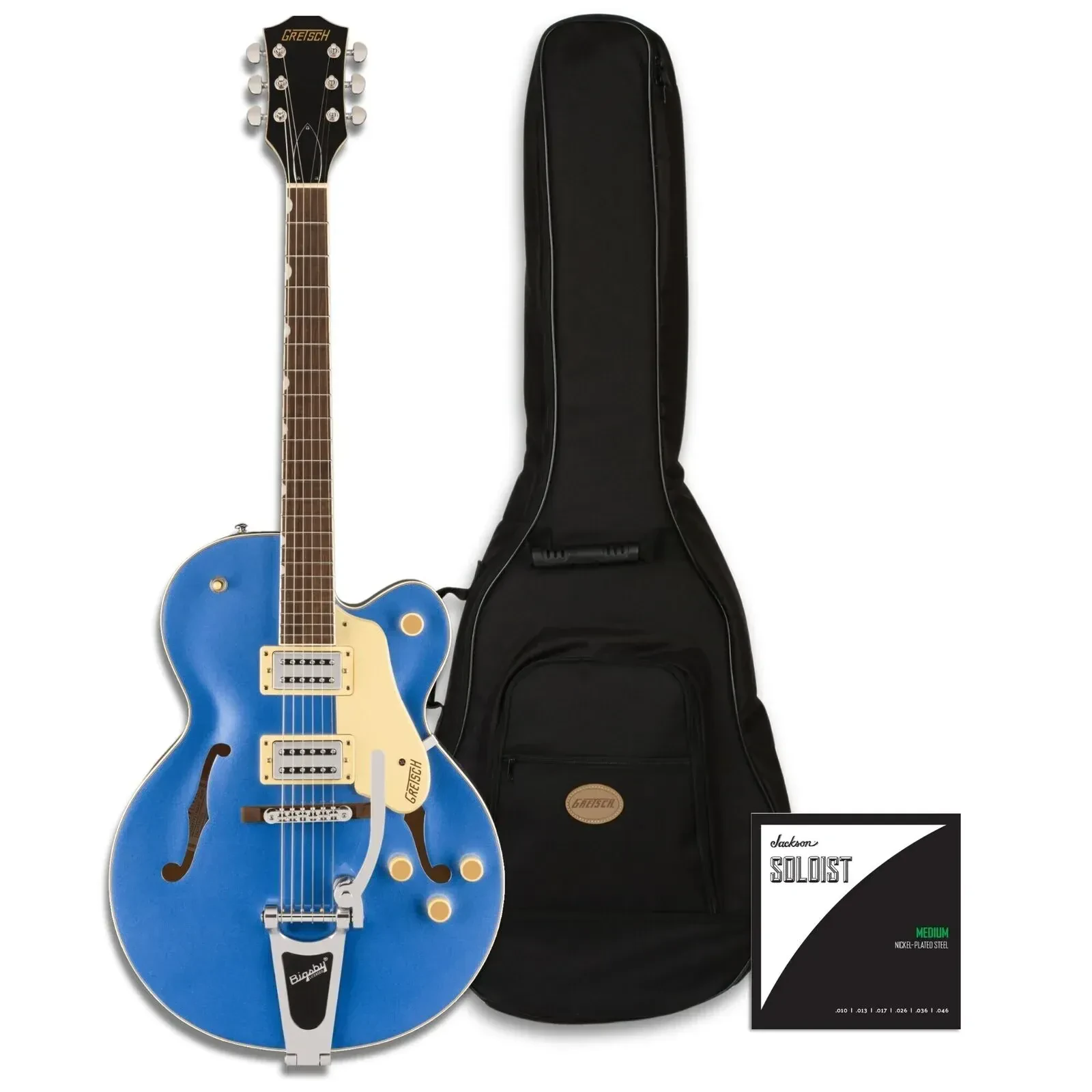 Gretsch G2420T Streamliner Hollow Body Electric Guitar Fairlane Blue Bundle