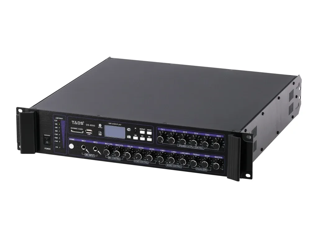 Трансляционный усилитель TADS DS-9500 500Вт, 6 зон, Bluetooth/USB/SD/FM