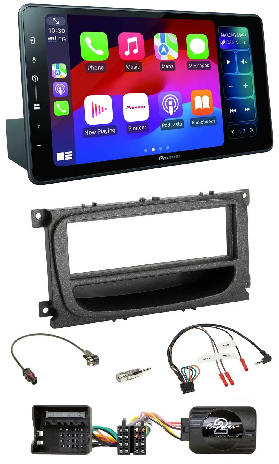 Pioneer Bluetooth DAB Lenkrad USB Autoradio für Ford C-Max Galaxy Focus ab 07 sc