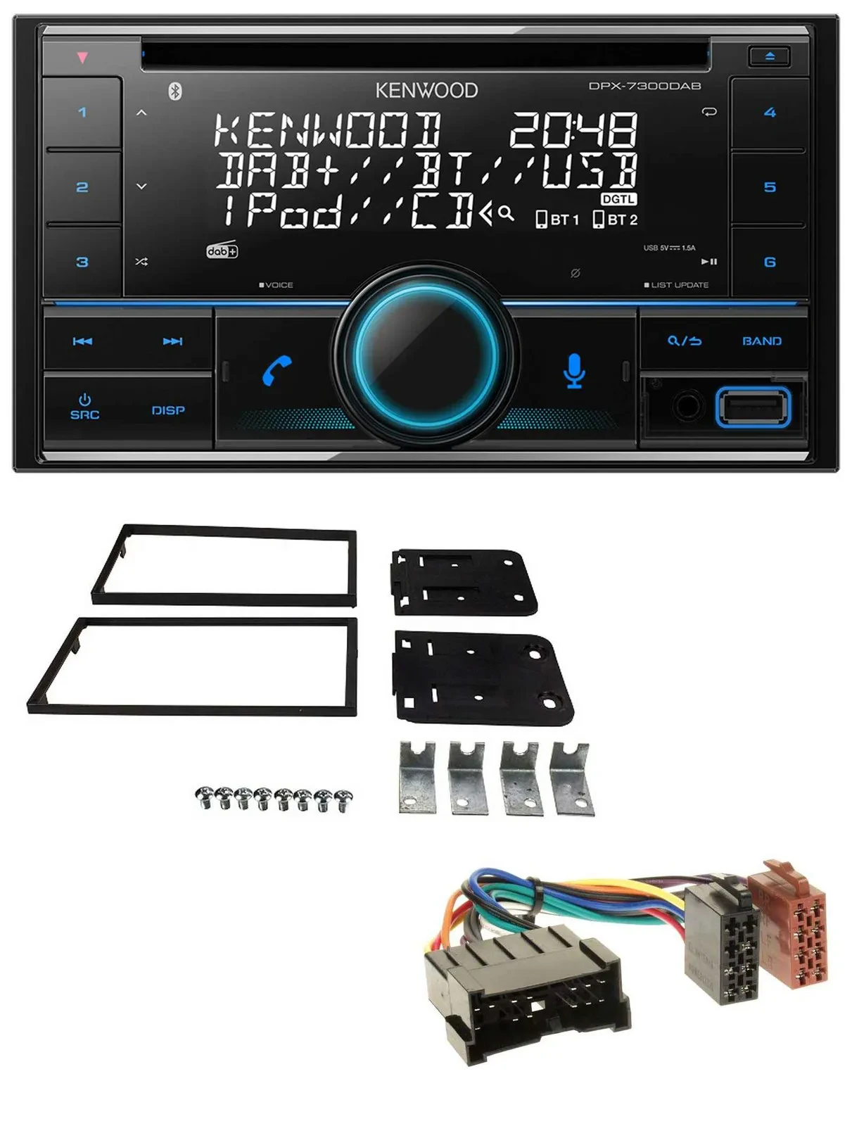 Kenwood CD 2DIN DAB USB MP3 Bluetooth Autoradio für Kia Carens II 2002-2006