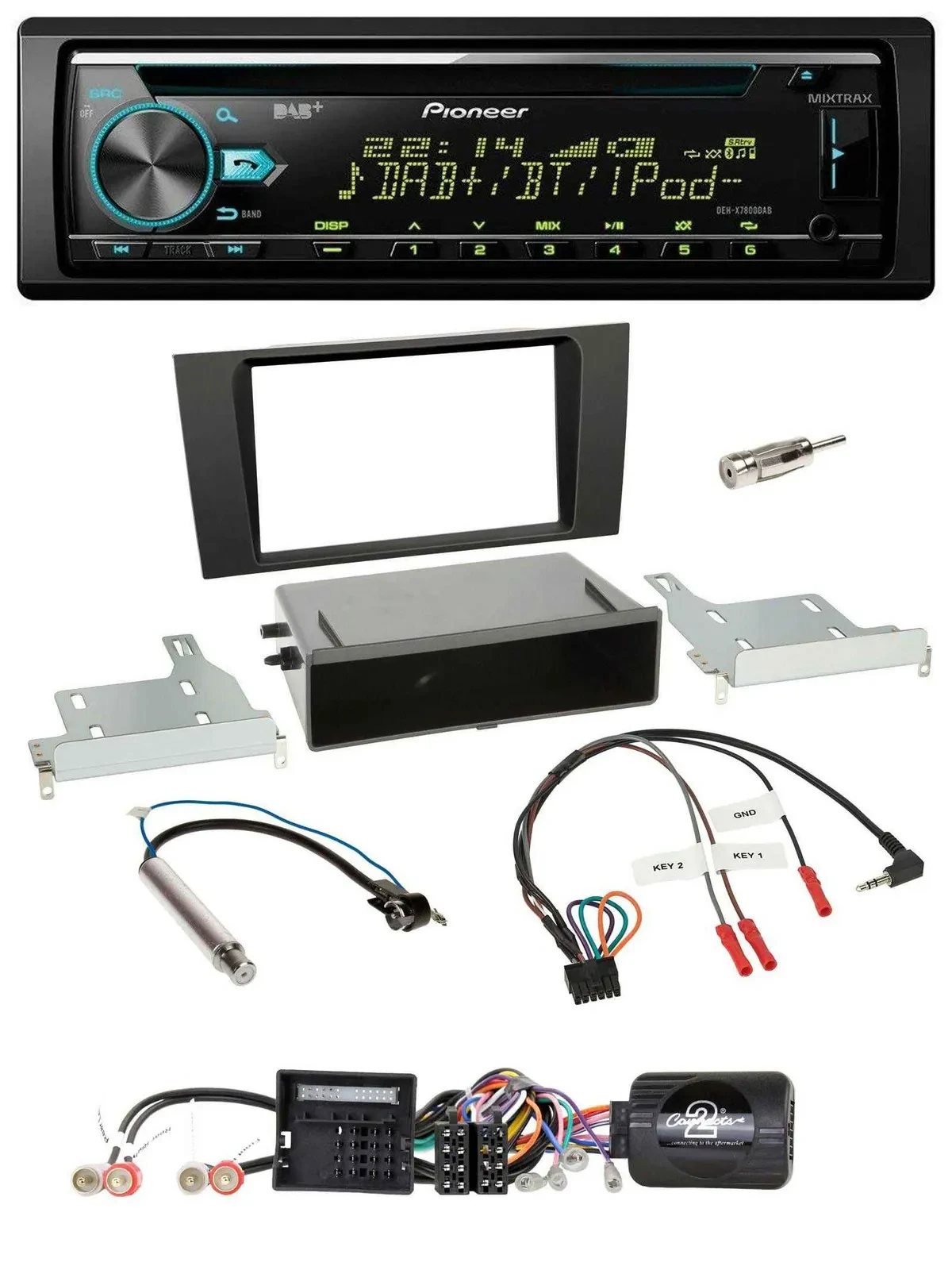 Автомагнитола Pioneer DAB CD USB Bluetooth для Audi A4 (2000–2001)