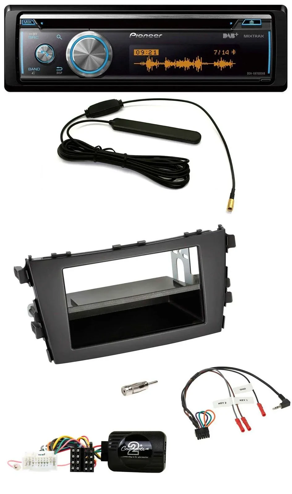 Pioneer CD USB Bluetooth DAB Lenkrad Autoradio für Suzuki Celerio LF ab 2014