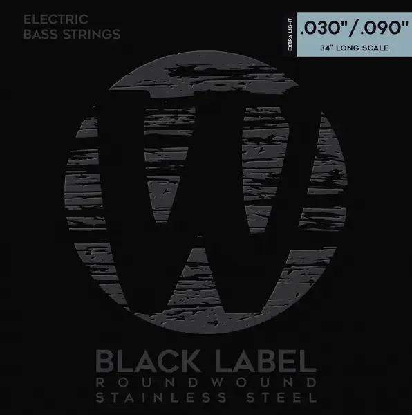 Струны для бас-гитары Warwick Black Label Stainless Steel Extra Light 30-90