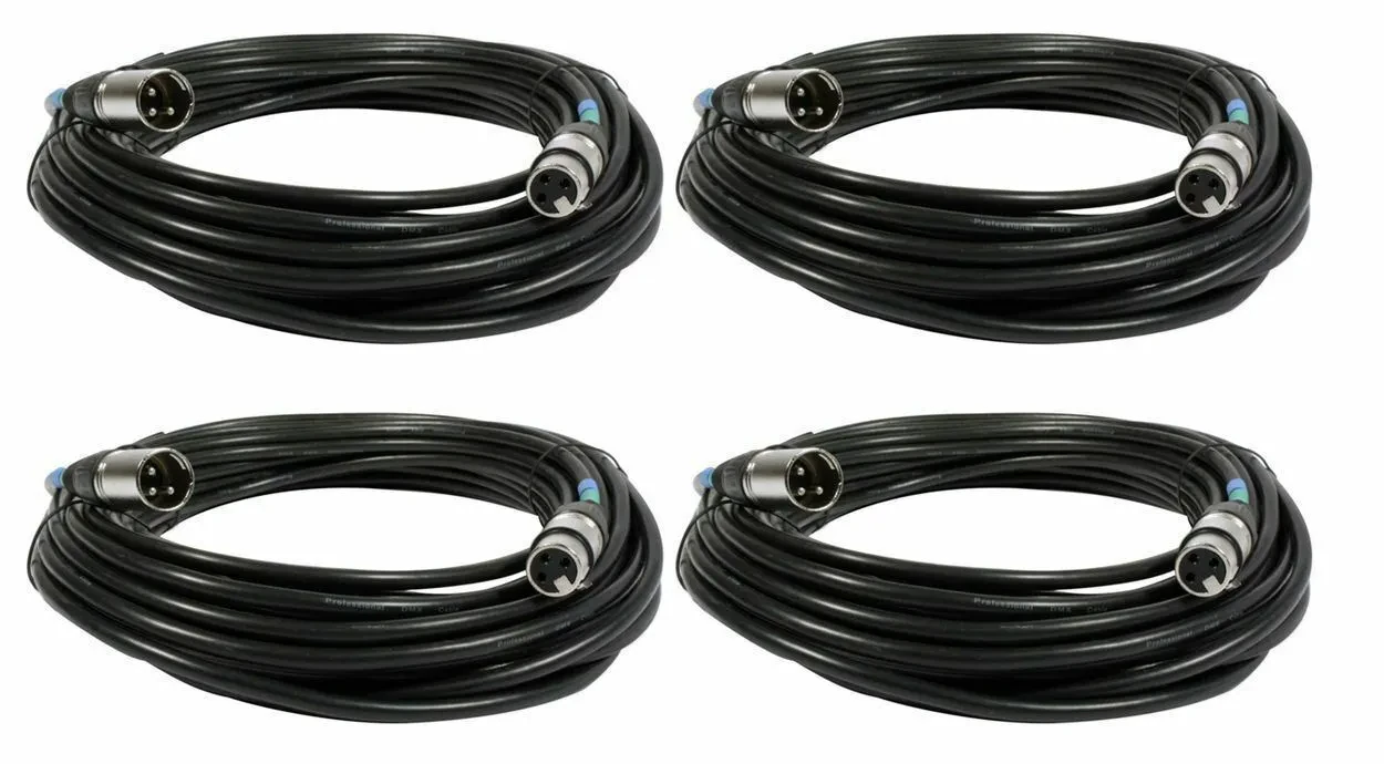 DMX-кабель Chauvet DJ DMX3P50FT 50 ft, XLR 3-pin (M–F) (набор, 4 шт.)