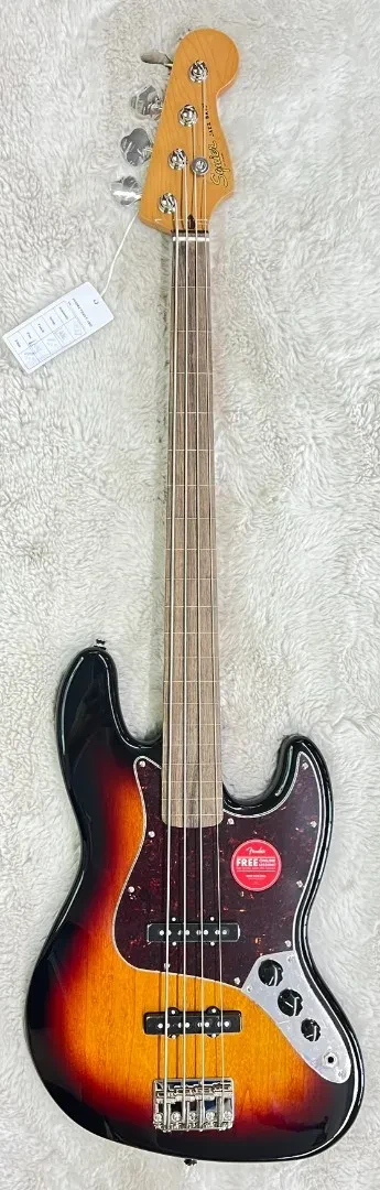 Fender Squier Classic Vibe '60s 4-String Fretless Jazz Bass, 3-Tone Sunburst