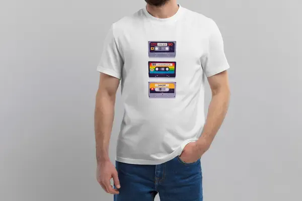 Футболка Popmerch WWXL106 "Large Color Cassets" белая, женская, размер XL