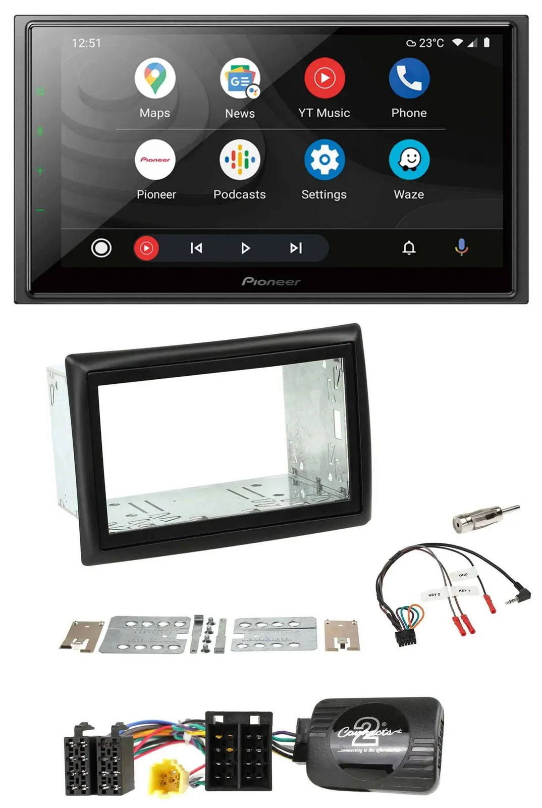 Pioneer USB 2DIN DAB Lenkrad Bluetooth Autoradio für Renault Megane II 2005-2008