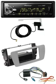 Автомагнитола для Seat Ibiza (с 2008) Pioneer Bluetooth DAB USB MP3, серый Dublin