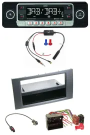 Dietz MP3 DAB Bluetooth USB Autoradio für Ford Fiesta Focus 04-08 anthrazit