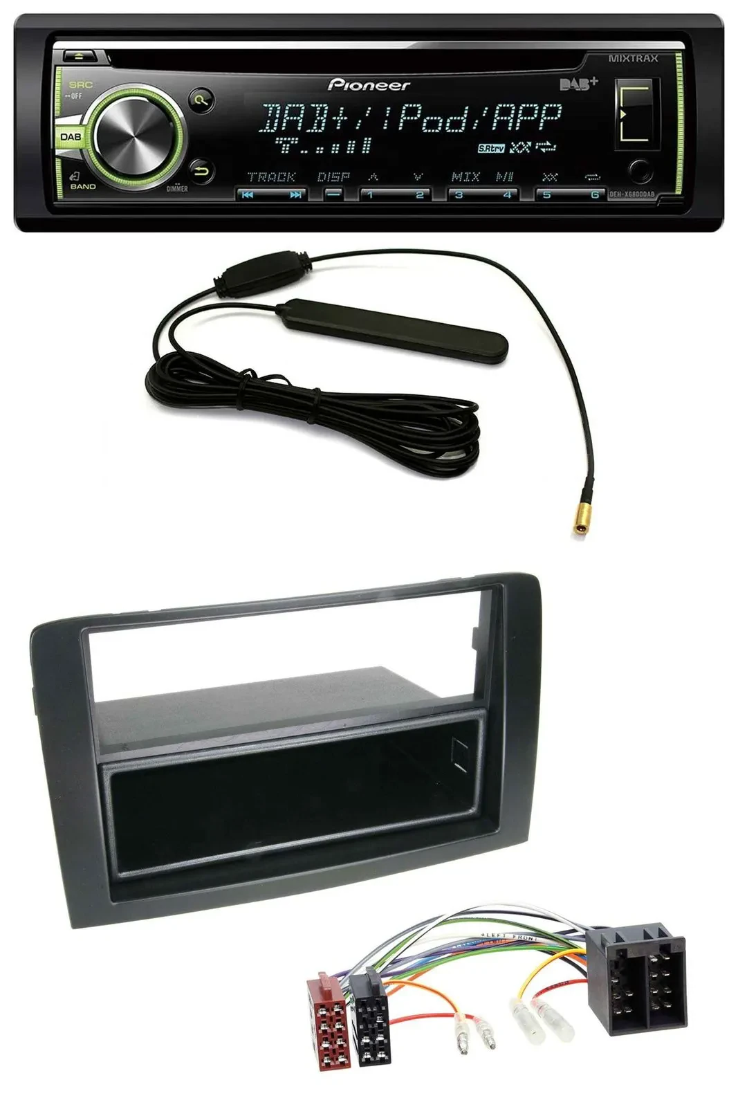 Автомагнитола для Fiat Idea (350, 2003–2011) Pioneer MP3 USB CD DAB AUX черная