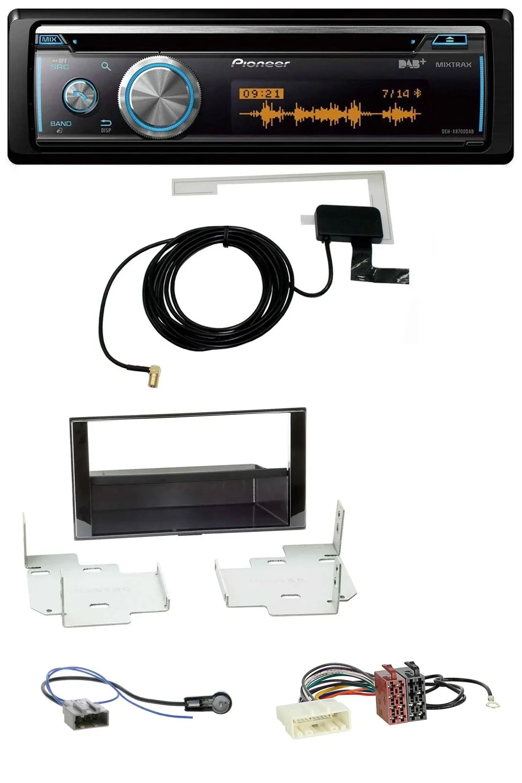 Pioneer Bluetooth DAB MP3 USB CD Autoradio für Nissan Micra (2013-2017) piano