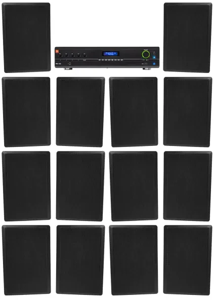 Настенная акустика JBL Rock Slim 70B Black с усилителем (14 штук)