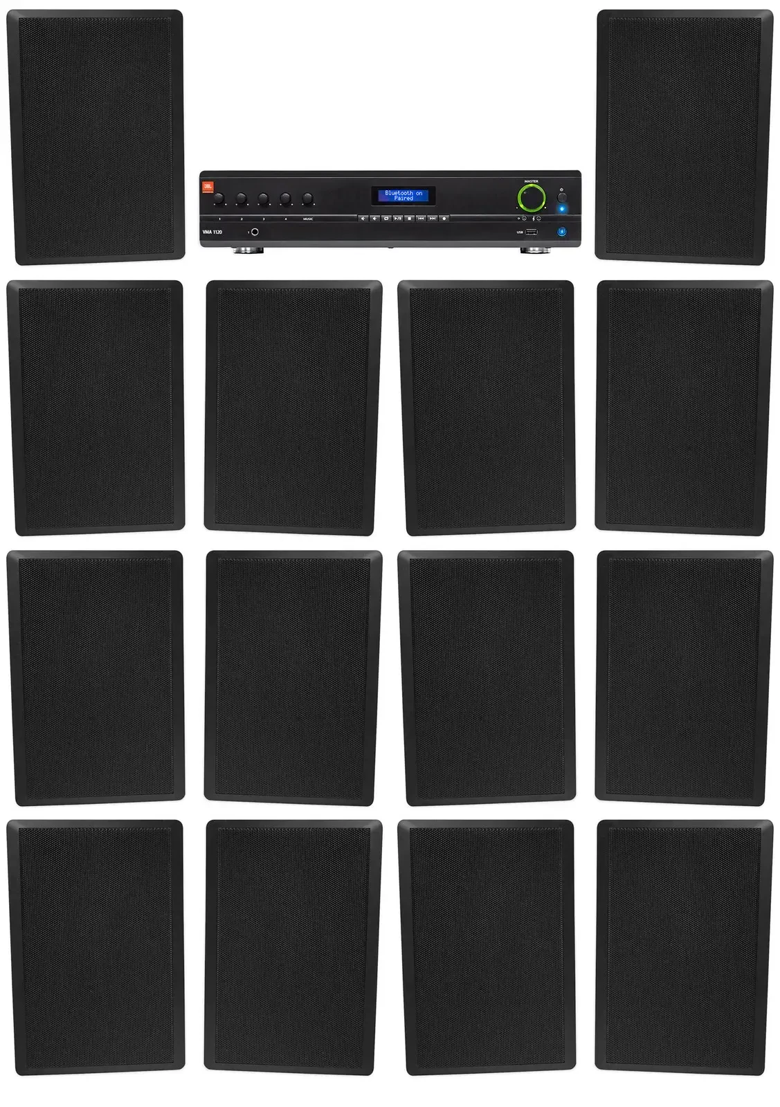 Настенная акустика JBL Rock Slim 70B Black с усилителем (14 штук)