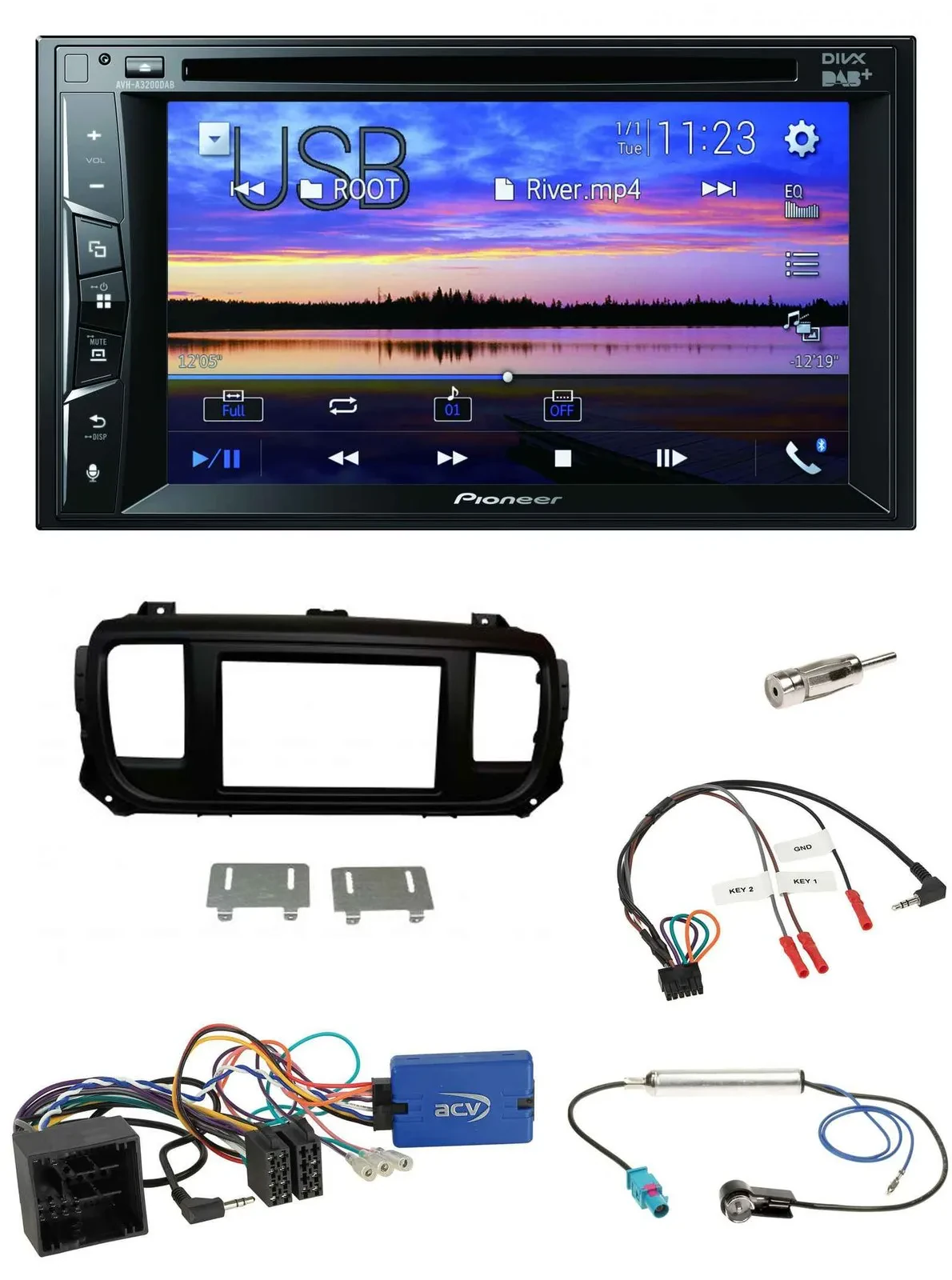 Pioneer Bluetooth 2DIN USB DVD DAB Lenkrad Autoradio für Citroen Spacetourer Jum