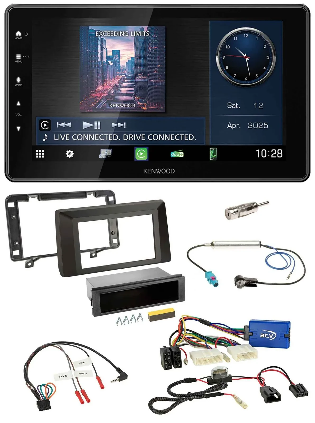 Автомагнитола для Dacia Duster (с 2021) Kenwood Bluetooth, USB, DAB