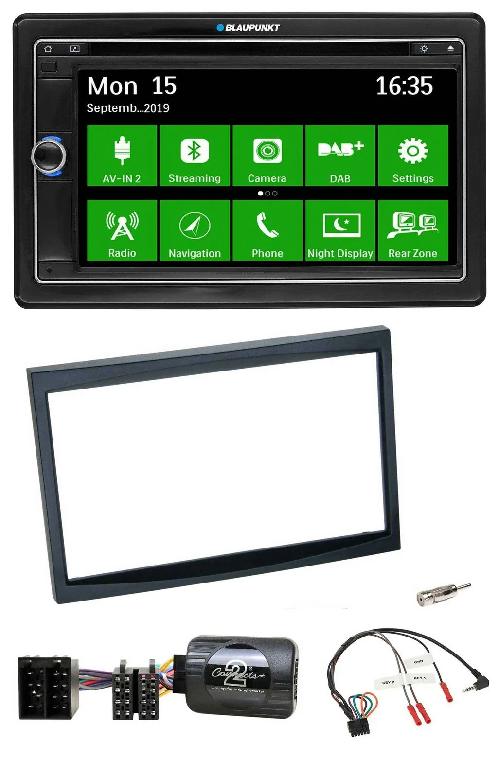 Blaupunkt Bluetooth 2DIN Lenkrad DAB USB TMC Navigation für Citroen C3 C2 Berlin