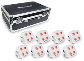 Светодиодный прибор Rockville MINI RF4 V2 CHARGE PACKAGE White с кейсом (8 штук)