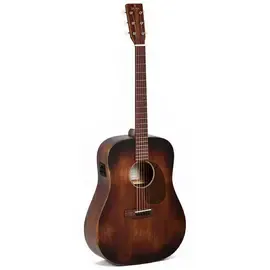 Электроакустическая гитара Sigma Guitars SDM-15E-AGED All-Solid Dreadnought All-Mahogany Satin Aged Burst