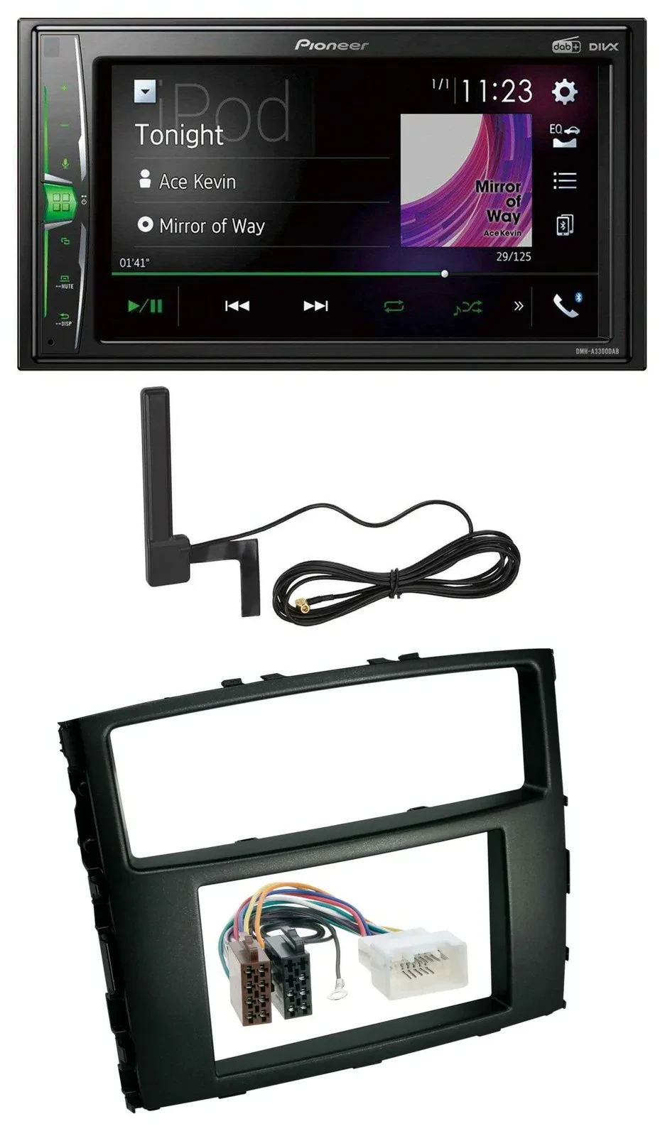 Pioneer MP3 DAB AUX 2DIN Bluetooth Autoradio für Mitsubishi Pajero 2006-2014