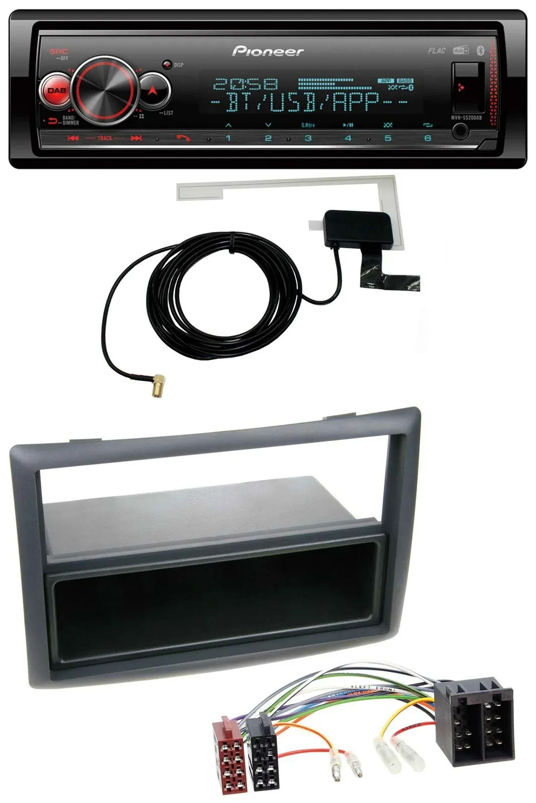 Pioneer Bluetooth DAB USB MP3 Autoradio für Renault Megane Scenic ab 07 schwarz
